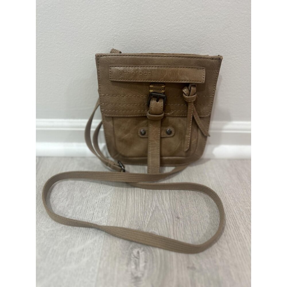Sherpani Small Crossbody Bag Womens One Size Taupe Piper Faux Leather Purse‎